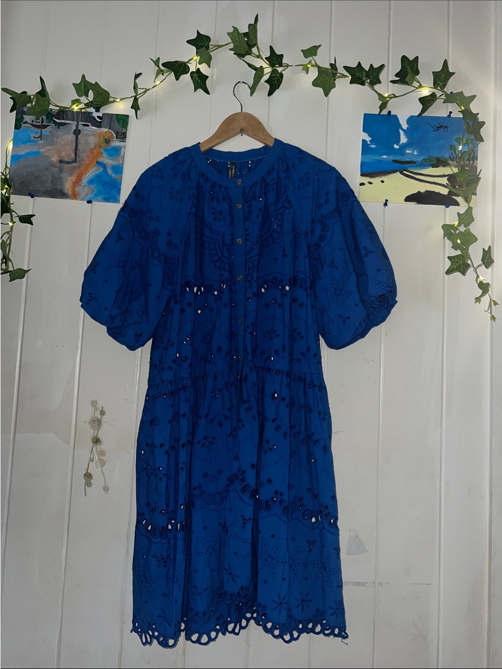 Anthropolgie eyelet dreamy ballons sleeve Large